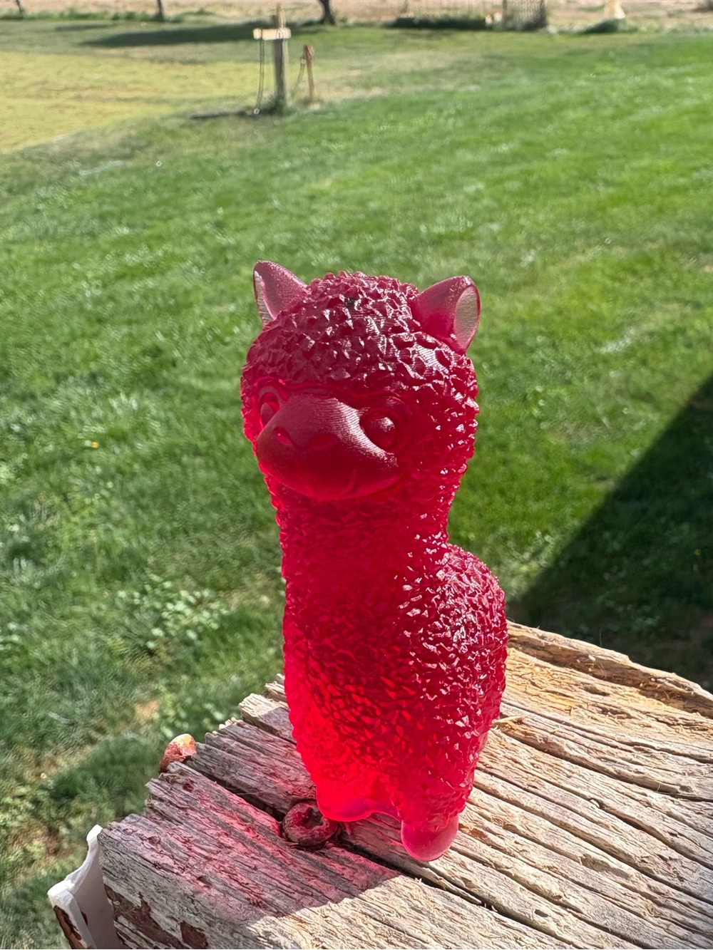 Red Alpaca Figurine